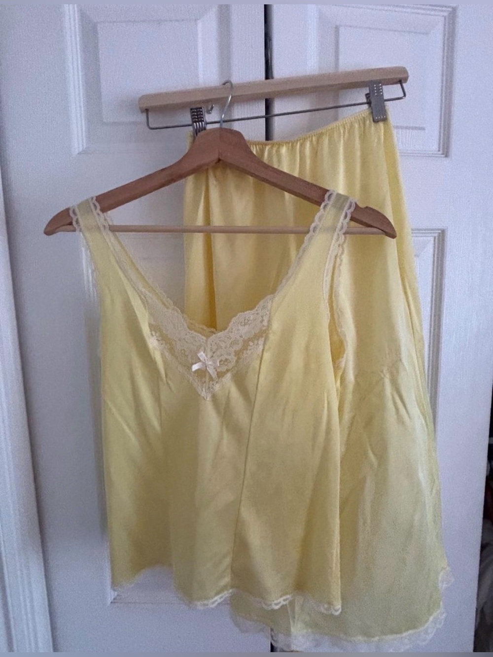 Vintage Yellow Lace Cami & Slip Set